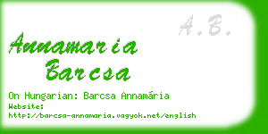 annamaria barcsa business card